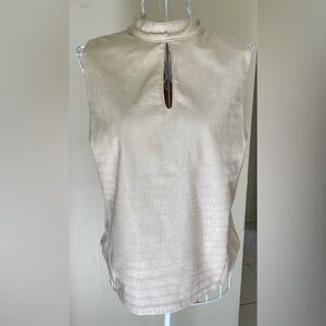 Marc New York Andrew Marc faux leather beige top.​